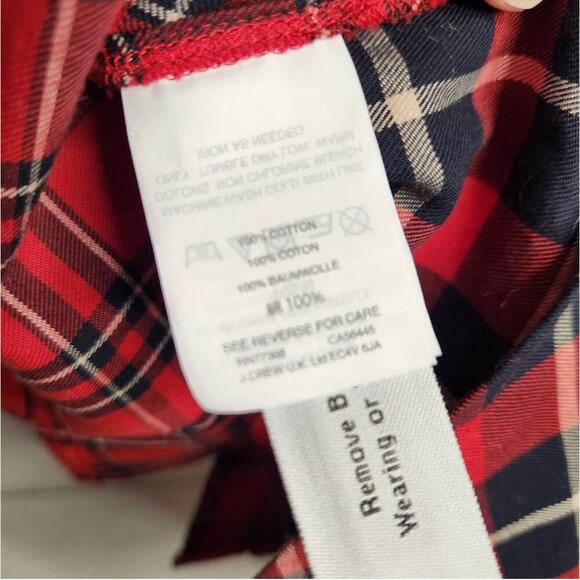 Madewell Size XS‎ Red Classic Ex-Boyfriend Shirt in Plaid Patchwork - Picture 7 of 13